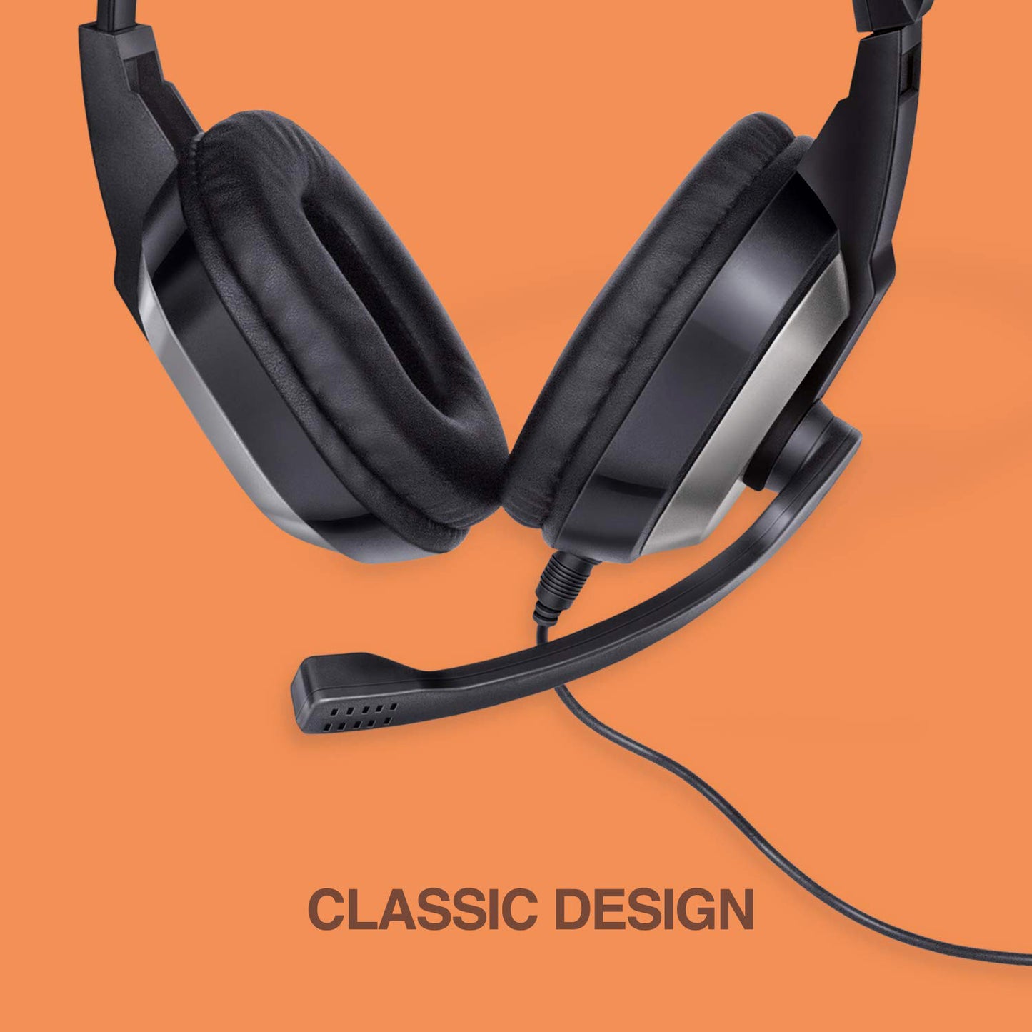 Wired Headphone Set with Adjustable Headband and Noise-Isolating Mic – Stereo Audio Headphones for Work, Calls and Entertainment (1 Pc)