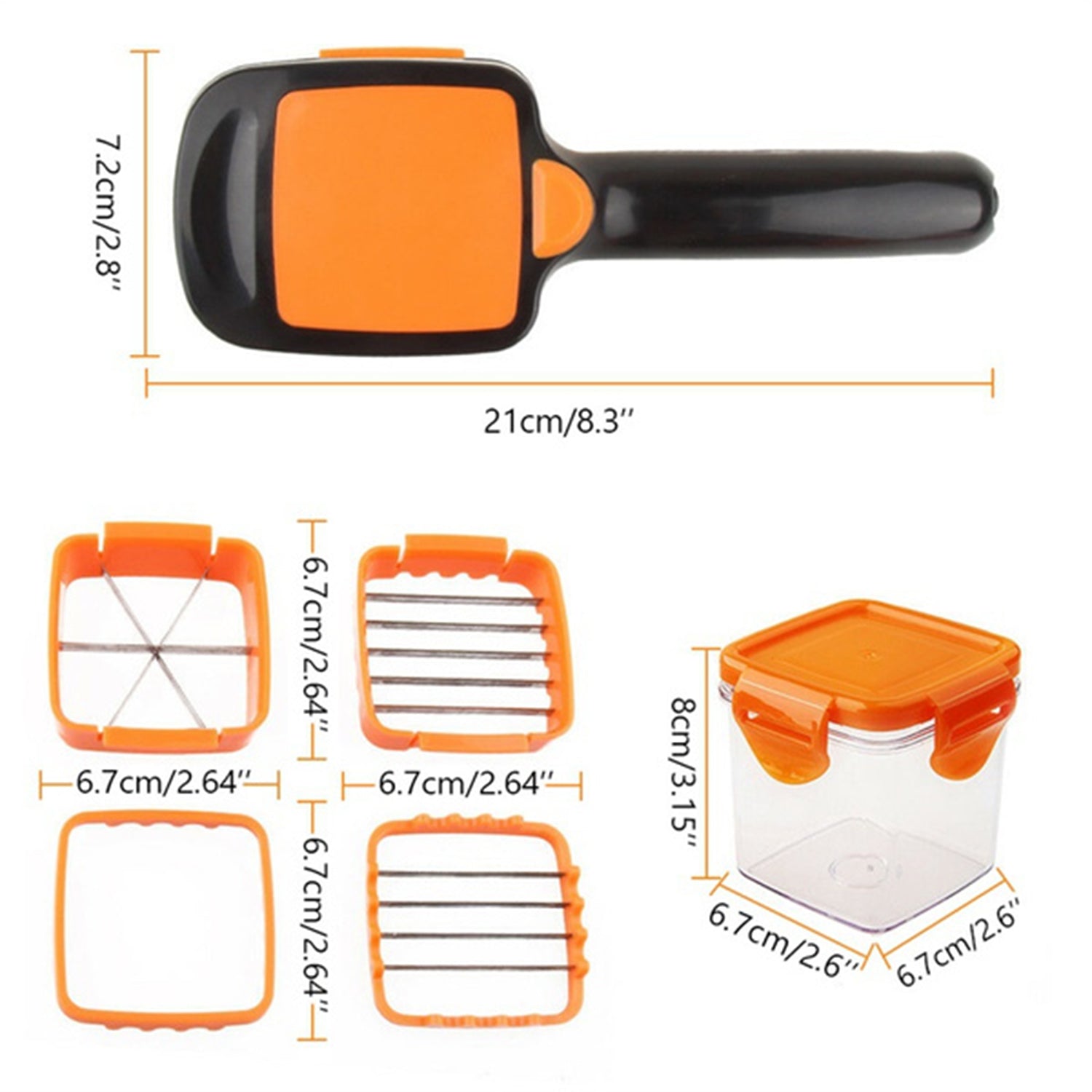 5 In 1 Nicer Dicer Vegetable and Fruit Cutter Slicer Chopper and Shredder Multipurpose Kitchen Tool Pack of 1