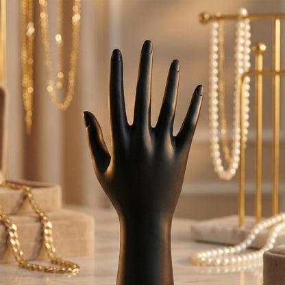 Elegant Black Hand-Shaped Jewelry Display Stand for Rings, Bracelets, Watches &; Accessories (1 Pc)