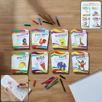 Kids Educational Colouring Book Set with Multiple Themes for Fun Learning and Creative Drawing Activities – 40 Pieces