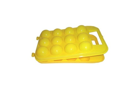 Plastic Egg Carry Tray Holder with Lid Portable Egg Storage Box Refrigerator Egg Carrier Organizer with Handle (1 Pc)