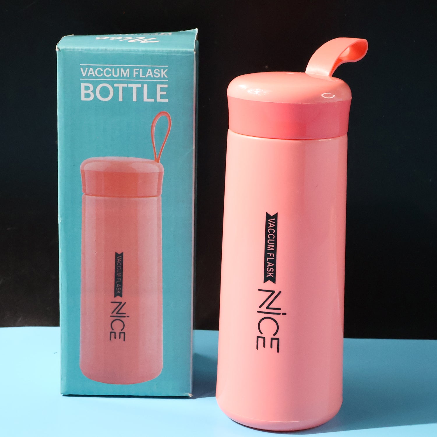 Plastic Vacuum Flask Bottle - Pink (400 ML)