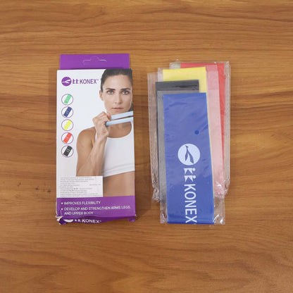 Set of 5 Resistance Loop Exercise Bands – Multi-Level Fitness Rubber Bands for Yoga, Stretching, Strength Training and Full-Body Workouts (5 Pc Set, Color Coded)