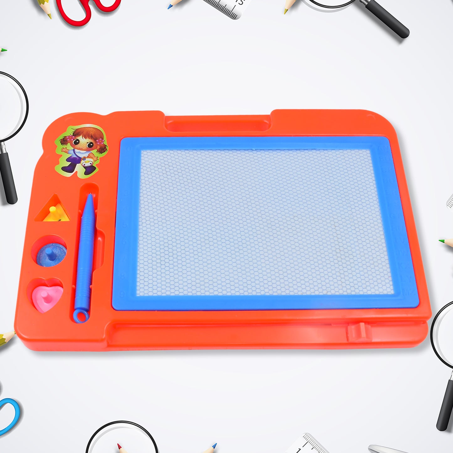 Magnetic Sketch Slate and Drawing Board for Kids – Rewritable Colorful Magnetic Drawing Pad with Pen (27×19 cm)