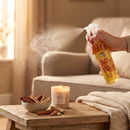 250 ML Sandal Air Freshener Spray with Trigger Nozzle – Long Lasting Room Freshener for Home, Bathroom, Bedroom, Living Room, Office and Curtains