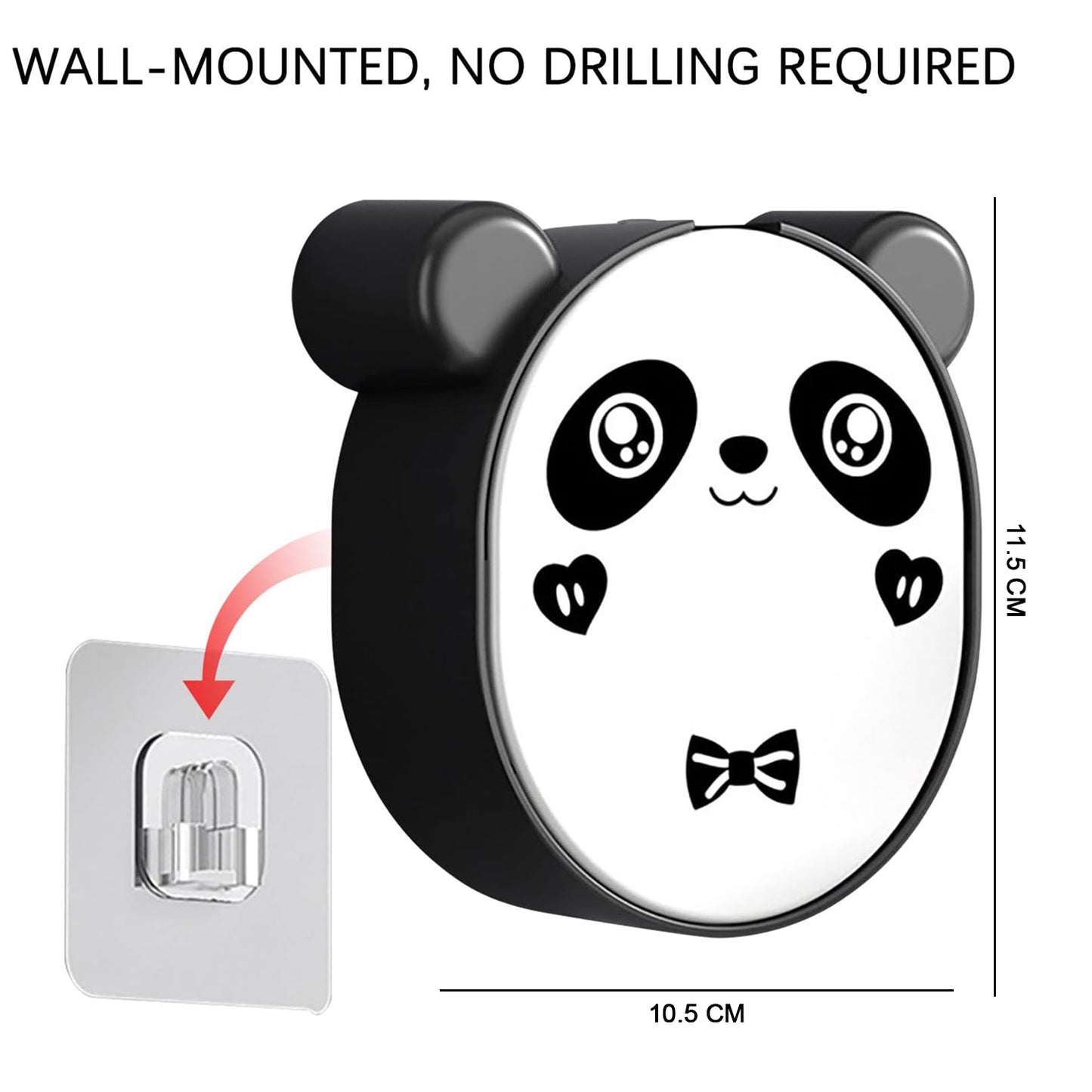 Plastic Cute Panda Soap Box – Wall Mounted Flip Top Drain Soap Case with No Drill Installation for Bathroom, Kitchen and Wash Basin (1 Pc)