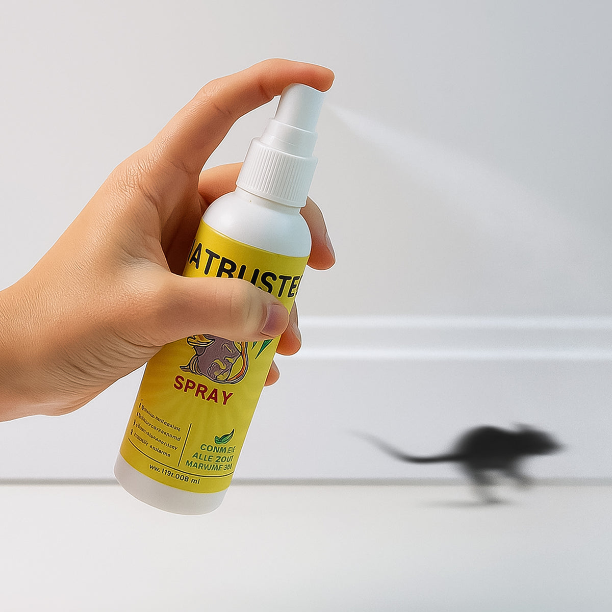 Rat Repellent Spray 100ml | Herbal Essential Oil-Based Rodent Deterrent for Home, Car, Garage and Warehouse
