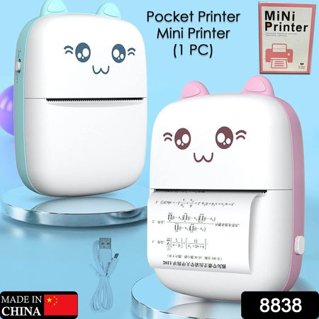 Pocket Mini Bluetooth Thermal Printer | Wireless Portable Inkless Mobile Photo and Label Printer with Android and iOS App | Includes 1 Thermal Paper Roll