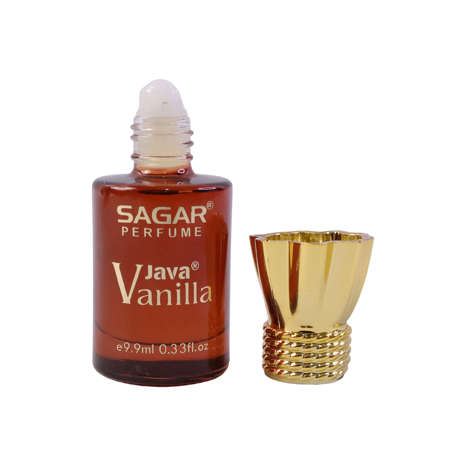 Sagar Java Vanilla Roll On Attar, Alcohol Free Long Lasting Vanilla Perfume Oil for Men and Women, 9.9 ml