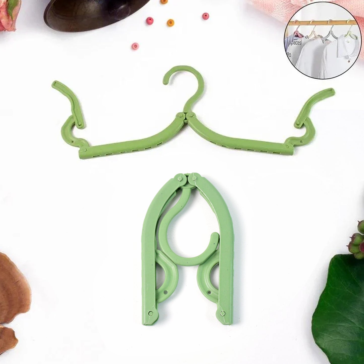 Portable Folding Travel Clothes Hanger Foldable ABS Drying Rack for Shirts Pants Dresses Suits Scarves Socks Underwear and Travel Wardrobe Organizer (1 Pc)