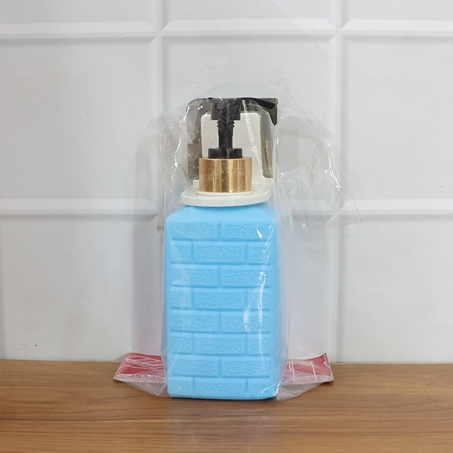Wall-Mounted Liquid Soap Dispenser with Push Pump and Self-Adhesive Holder – Handwash and Sanitizer Dispenser (1 Set)