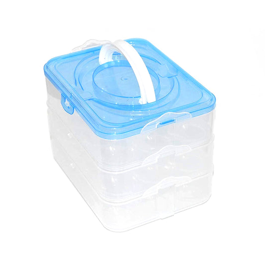 3 Layer Plastic Egg Storage Tray 36 Egg Capacity Stackable Refrigerator Egg Holder with Detachable Trays (1 Pc)