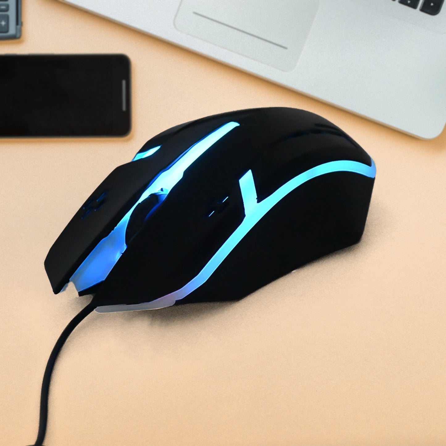 Computer Laptop USB Wired Optical Mouse 1000 DPI Ergonomic Plug and Play Mouse for PC Desktop Office and Home Use (1 Pc)