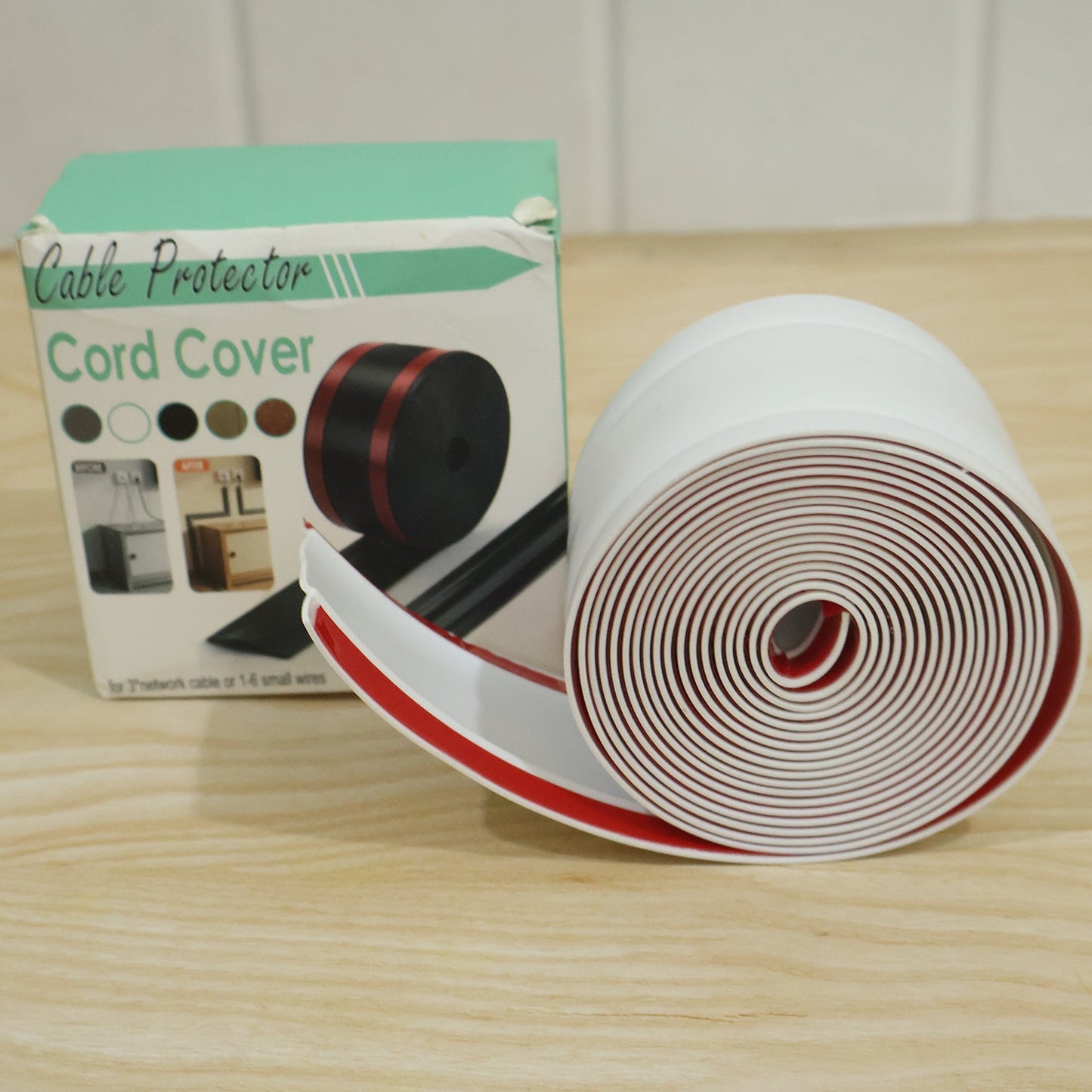 Adhesive Cable Protector Cord Cover 3 Meter Self Adhesive PVC Wire Hider Channel for Floor Wall TV Computer Charger and Home Office Cable Management (1 Pc)