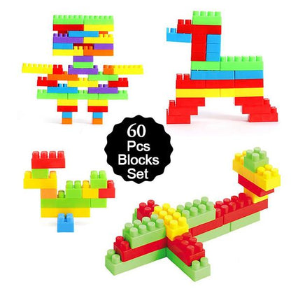 Kids Building Blocks Set with Storage Bag – Approx. 100 Pieces Educational Construction Toy for Boys and Girls Age 3 Plus