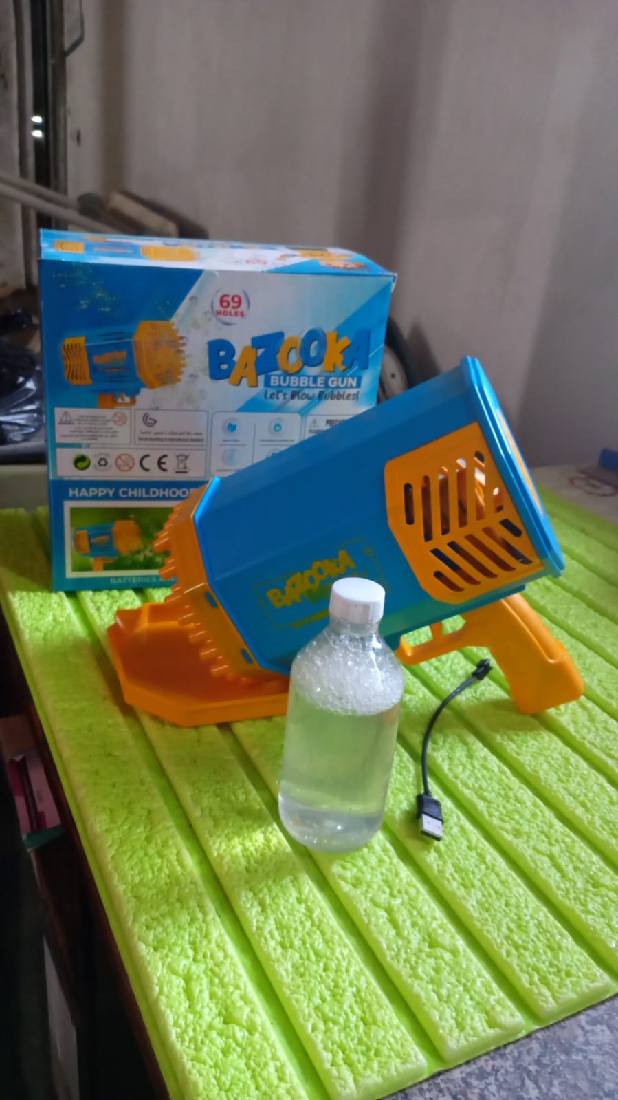 Big Rechargeable Powerful Bubble Gun with 69 Holes – Rocket Boom Bubble Blower Toy for Kids & Adults
