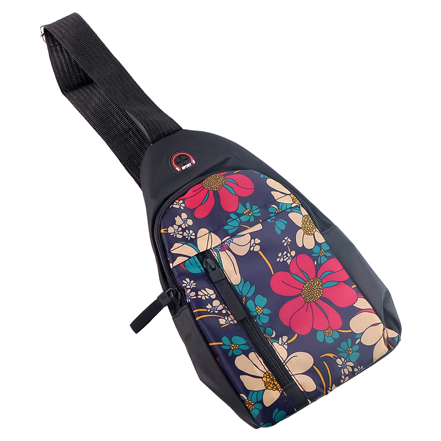 Unisex Waterproof USB Charging Crossbody Sling Bag with Earphone Port and Adjustable Shoulder Strap