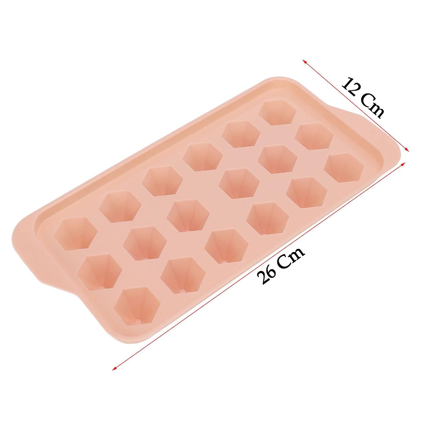 Durable Plastic Ice Cube Tray with 18 Diamond Shaped Cavities, Easy Release Freezer Mold for Ice, Chocolate, Jelly, Frozen Treats and Beverages (1 Pc)