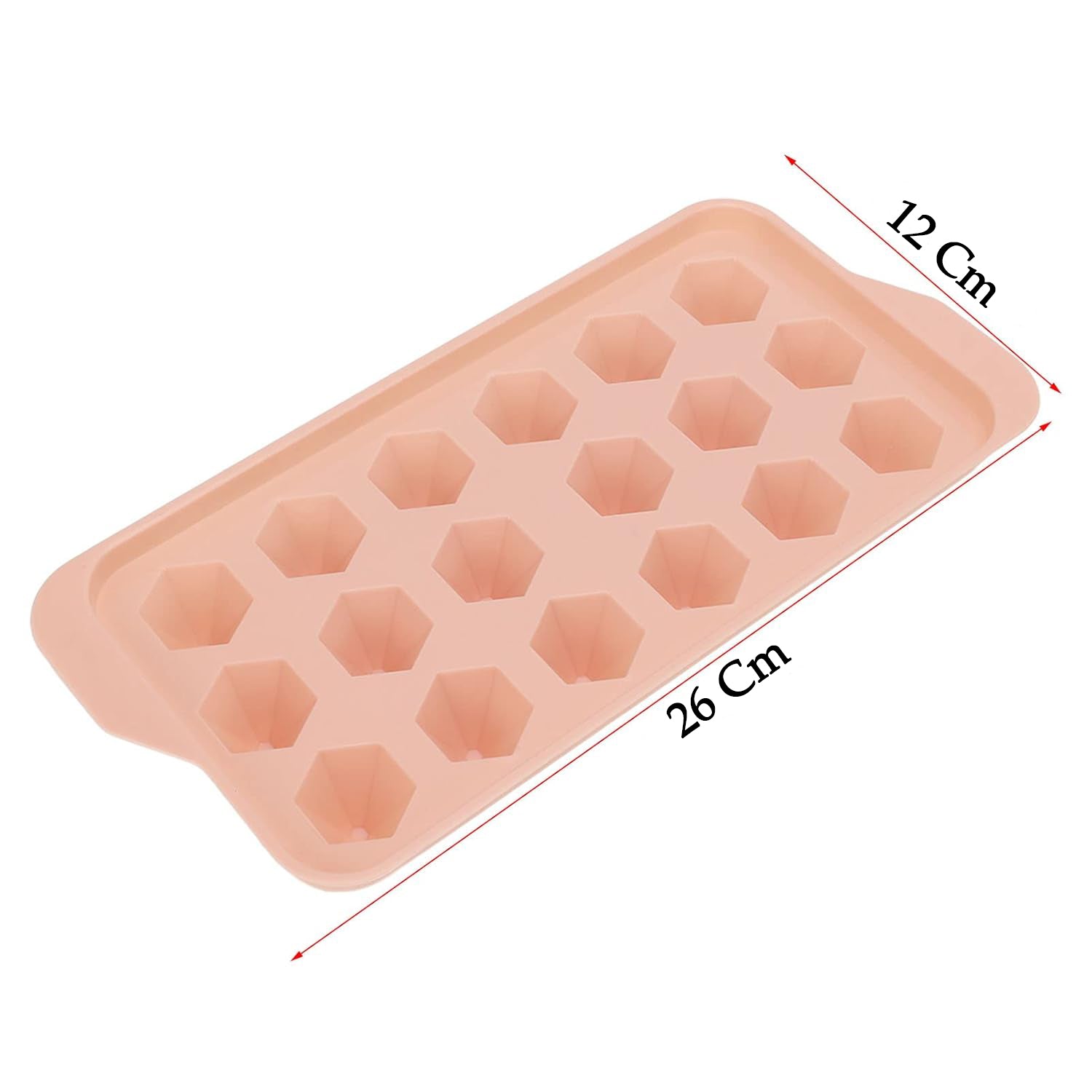 Durable Plastic Ice Cube Tray with 18 Diamond Shaped Cavities, Easy Release Freezer Mold for Ice, Chocolate, Jelly, Frozen Treats and Beverages (1 Pc)