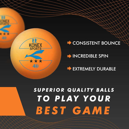Professional Table Tennis Balls 3 Star 40+ Seamless ABS Plastic High Bounce Ping Pong Balls for Indoor and Outdoor Training Practice and Tournament Play (Set of 6 Pcs)