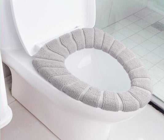 Winter Soft Plush Toilet Seat Cover Cushion Washable Toilet Seat Mat Warm Comfortable Toilet Lid Cover for Home Bathroom O Shape and U Shape Seats (1 Pc)