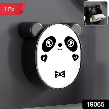 Plastic Cute Panda Soap Box – Wall Mounted Flip Top Drain Soap Case with No Drill Installation for Bathroom, Kitchen and Wash Basin (1 Pc)
