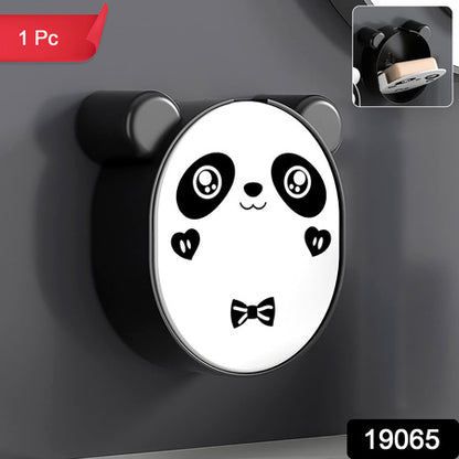 Plastic Cute Panda Soap Box – Wall Mounted Flip Top Drain Soap Case with No Drill Installation for Bathroom, Kitchen and Wash Basin (1 Pc)