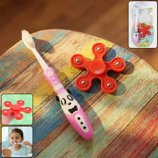 Kids Toothbrush and Fidget Spinner Toy Set – Fun and Interactive Oral Care Combo for Kids | Includes Cute Panda Toothbrush and Fidget Spinner | Perfect for Little Ones