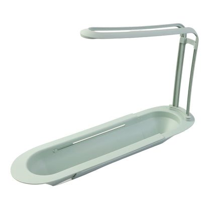 Plastic Telescopic Sink Storage Rack – Adjustable Kitchen Organizer for Sponges, Towels and Cleaning Supplies