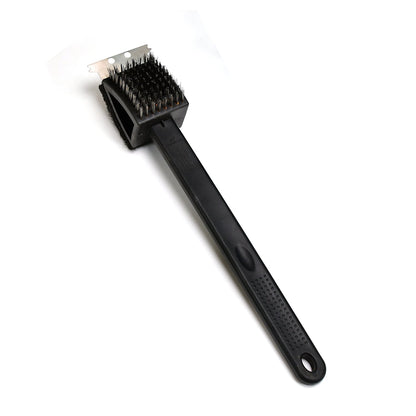Black 2 Side Cleaning Brush with Scraper and Wire Brush Multi-Purpose Garage Bathroom and Household Cleaning Tool