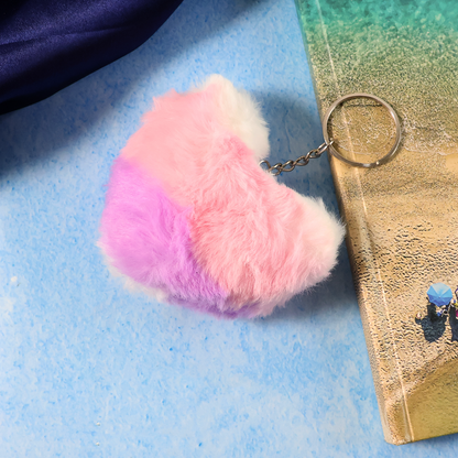 Soft Plush Cute Heart Keychain, Perfect for Key Rings, Bags, and Accessories – 1 Pc