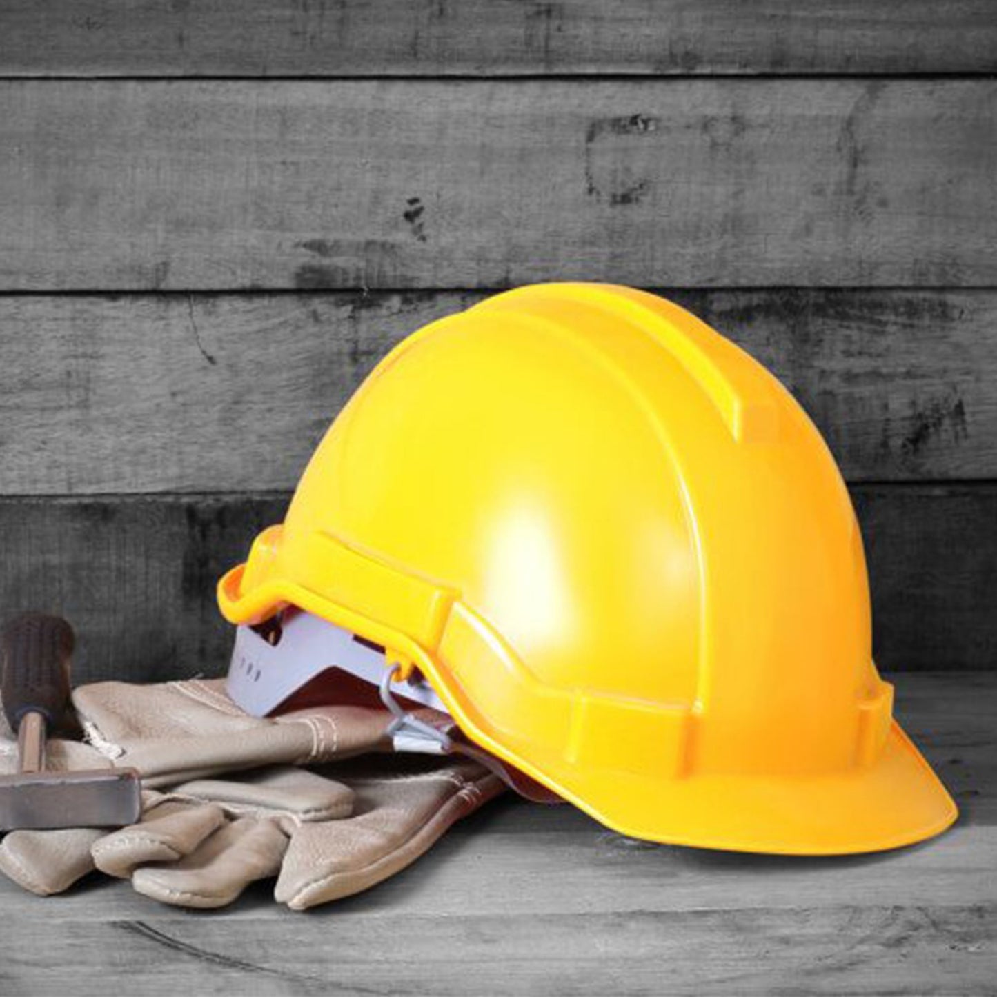 Yellow Plastic Construction Hard Hat | Adjustable Toy Construction Helmet for Costume, Role Play, School Activities and Party Dress Up (1 Piece)