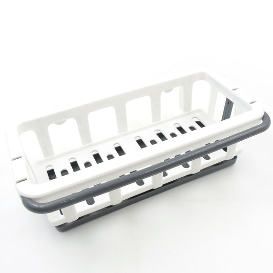 Multipurpose Plastic Hanging Sink Drain Rack Retractable Sponge Holder with Adhesive Hook Kitchen and Bathroom Storage Organizer Dishcloth Drying Basket (1 Pc)