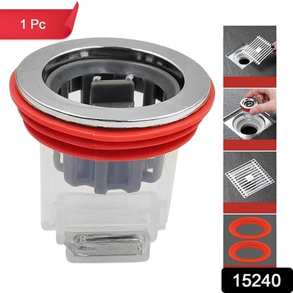 Plastic Odour Proof Floor Drain Backflow Preventer Filter Inner Core Anti-Clog Drain Insert for Bathroom Kitchen and Toilet (1 Pc)