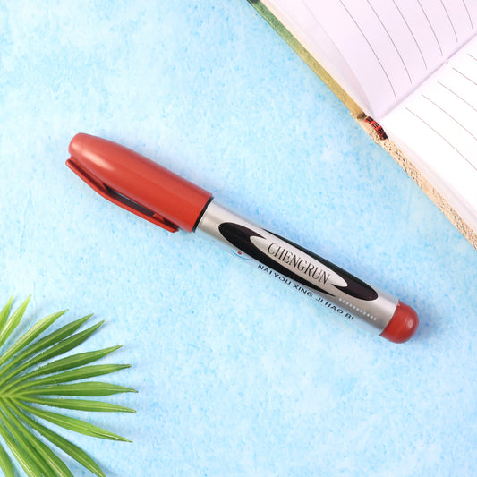 Maroon Premium Permanent Marker Pen for Writing, Labeling, Office, School & Industrial Use | Quick-Dry Anti-Smudge Multi-Surface Marker with Smooth Bold Ink & Precision Tip (1 Pc)