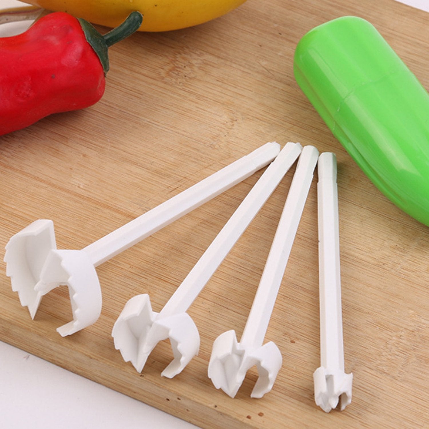 Veg Drill Vegetable Spiralizer and Corer Tool – Stuffed Vegetable Digging and Hollowing Kit with 4 Interchangeable Drill Heads
