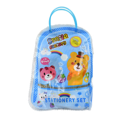 Kids Cartoon Stationery Kit – 6 Pieces School Supplies Set with Pencils, Notebook, Scale, Eraser, Sharpener and Zip Bag – Birthday Return Gift for Kids