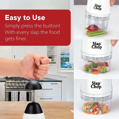 Slap Chop Hand Press Vegetable and Fruit Chopper – Manual Food Dicer and Onion Cutter for Effortless Kitchen Prep – Multi-Functional Push-Down Chopper for Vegetables, Dry Fruits, and Nuts (1 Pc)