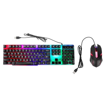 104 Key Wired USB Gaming Keyboard and Mouse Combo Backlit Ergonomic Colorful Keyboard Mouse Set for Laptop PC and Desktop (2 Pc Set)