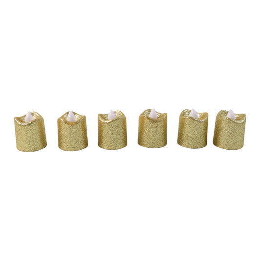 Premium Glitter LED Tealight Candles – Flameless Decorative Lights for Home, Festivals, Parties & Events | Safe, Long-Lasting Battery-Operated Diyas (24 Pc Set)