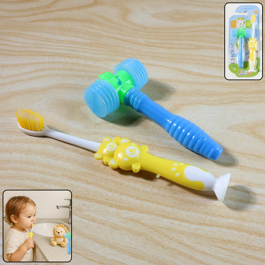 Kids Toothbrush and Hammer Toy Set – Fun and Interactive Oral Care Combo for Kids | Includes Lion-Themed Toothbrush and Colorful Hammer Toy | Perfect for Little Ones