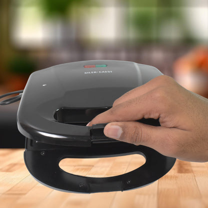 Electric Non-Stick Sandwich Maker – Compact Grill Toaster with Indicator Lights and Cool Touch Handle for Quick Breakfast and Snacks
