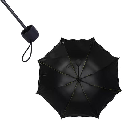Changing Secret Blossoms Water Magic Print Foldable Umbrella UV Protection Travel Rain Umbrella with Compact Cover (1 Pc)