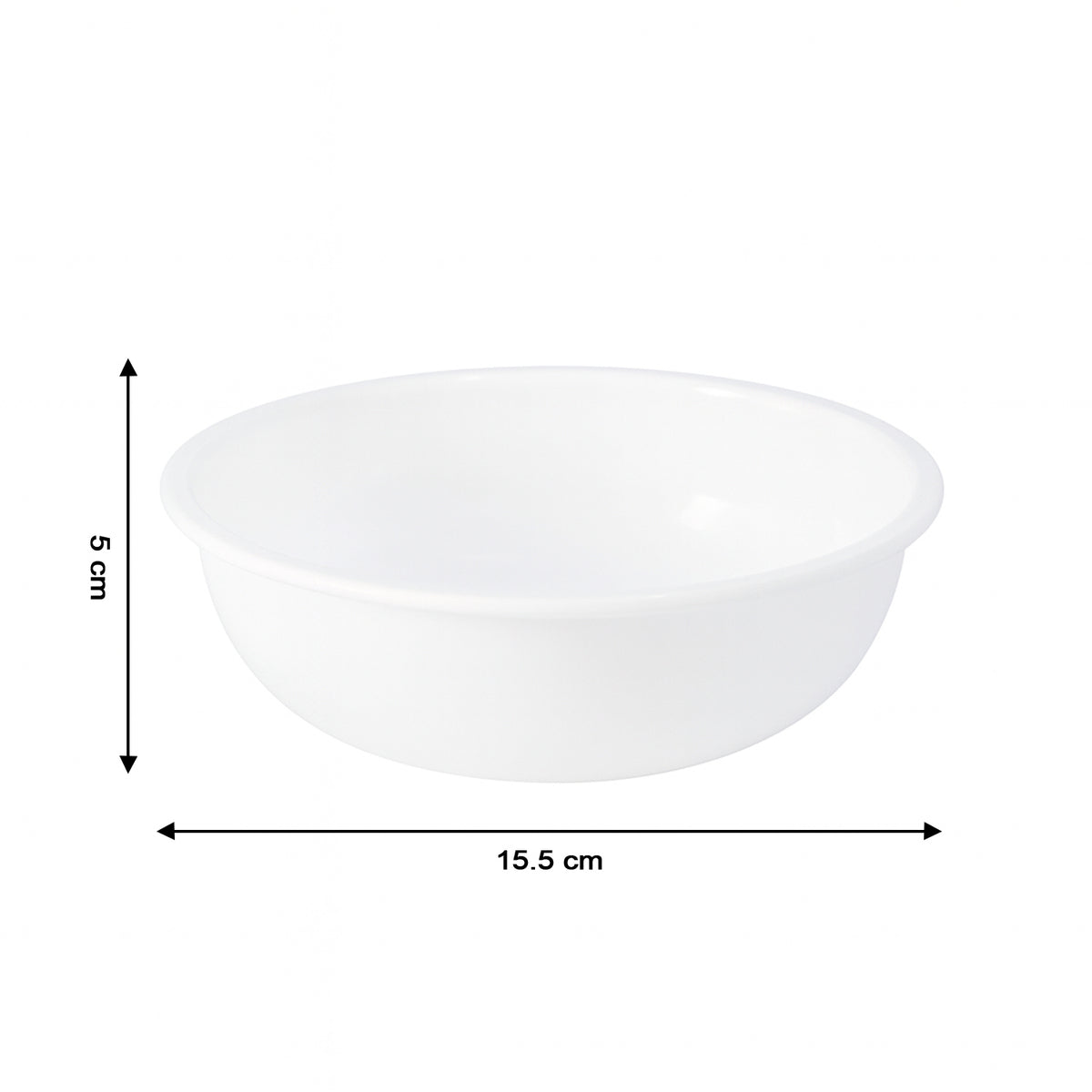 Plastic 6 Inch White Round Deep Serving Bowl (1 Pc)