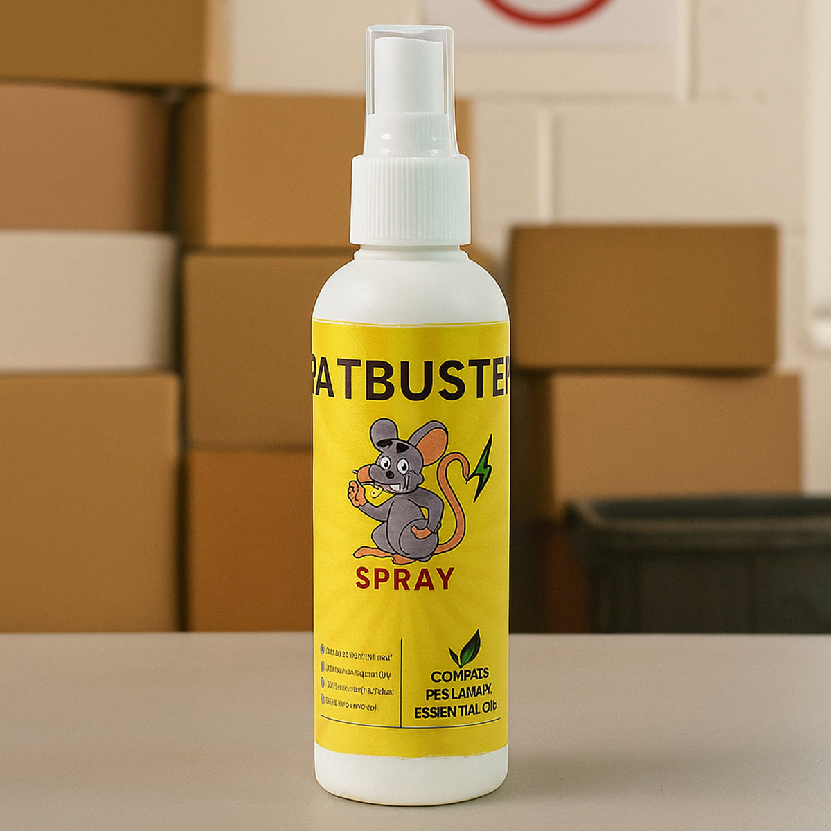 Rat Repellent Spray 100ml | Herbal Essential Oil-Based Rodent Deterrent for Home, Car, Garage and Warehouse