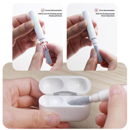 5-in-1 Multi-Function Soft Dust Cleaning Brush Kit for Computer Keyboard, Earbuds, Laptop, PC and Electronic Devices