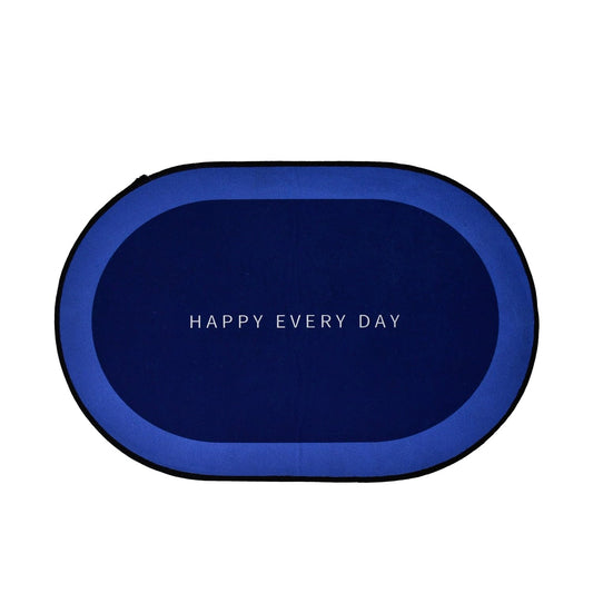 Super Absorbent Bathroom Floor Mat 58 x 37 Cm Non Slip Fast Drying Oval Bath Mat for Bathroom Kitchen Entryway (1 Pc)