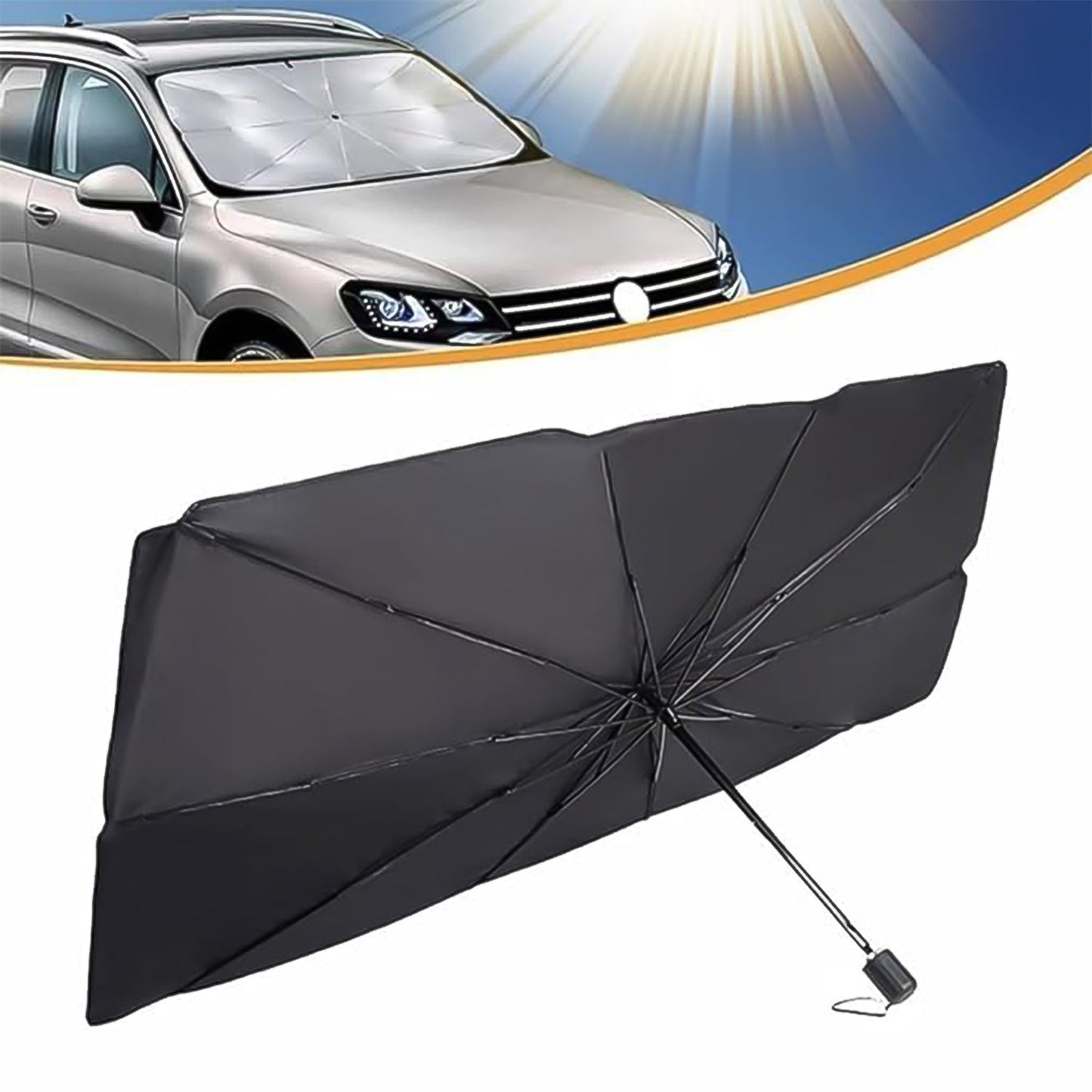 Foldable Windshield Umbrella Sun Shade for Car Front Windshield Heat Insulation UV Protection Sunshade Cover for SUV and Small Cars Pack of 1