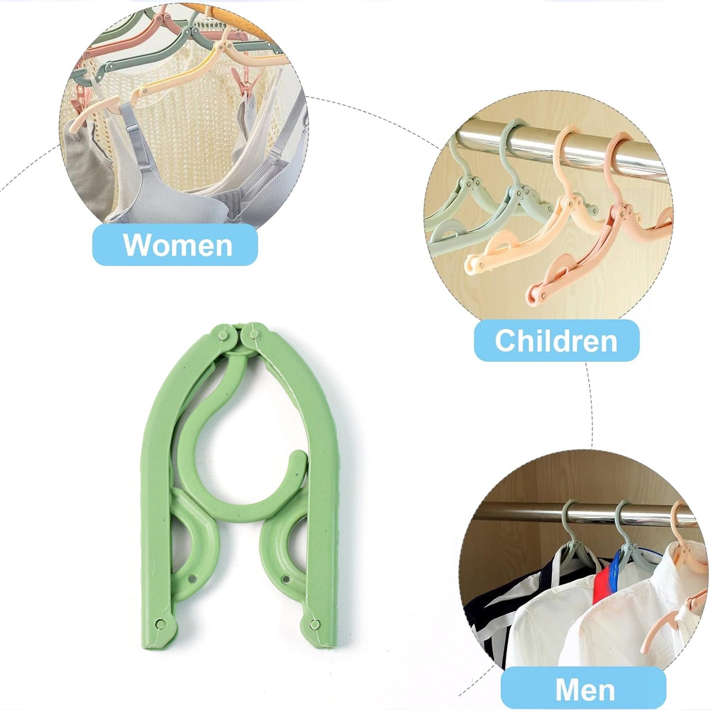 Portable Folding Travel Clothes Hanger Foldable ABS Drying Rack for Shirts Pants Dresses Suits Scarves Socks Underwear and Travel Wardrobe Organizer (1 Pc)