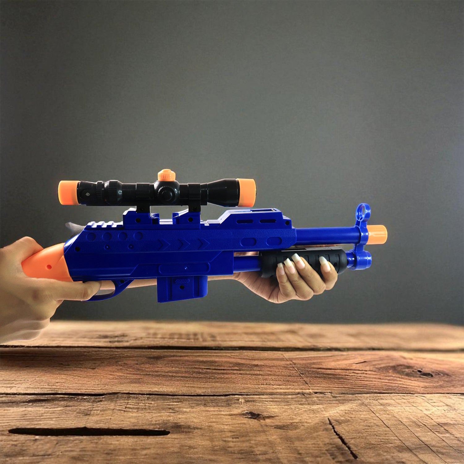 Shot Air Gun Toy with Scope and 8 Soft Foam Bullets – Manual Pump Action Rifle Blaster for Kids Indoor and Outdoor Target Practice (1 Set)